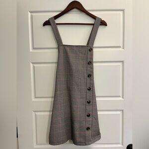 Love & Piece Collective black, white, brown & red houndstooth dress Size M